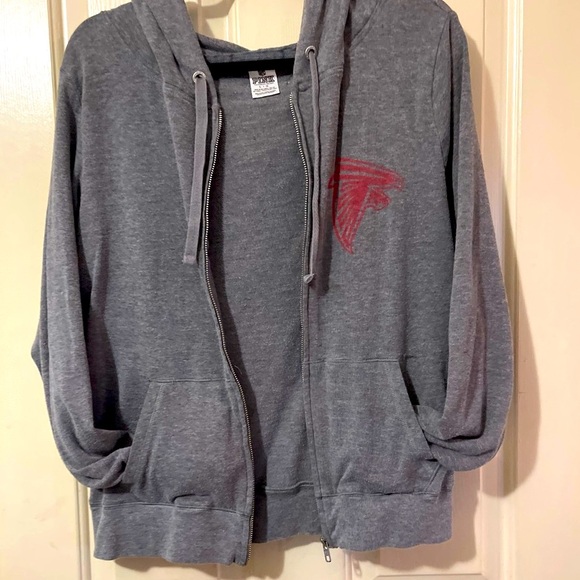 Atlanta Falcons NFL PINK Zip Up Gray Lightweight Jacket - Picture 1 of 12